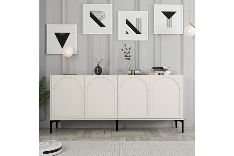 Hazim Konsolbord 180 cm - Creme/Sort - Møbler - Borde - Aflastningsbord - Entrébord