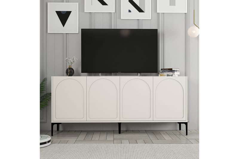 Hazim Konsolbord 180 cm - Creme/Sort - Møbler - Borde - Aflastningsbord - Entrébord