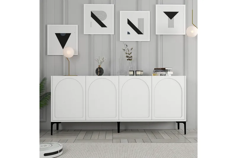 Hazim Konsolbord 180 cm - Hvid/Sort - Møbler - Borde - Aflastningsbord - Entrébord