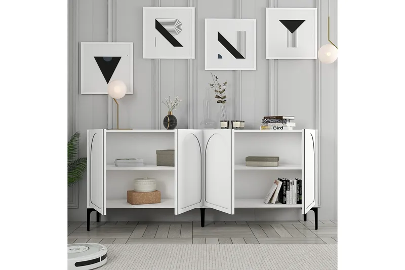 Hazim Konsolbord 180 cm - Hvid/Sort - Møbler - Borde - Aflastningsbord - Entrébord