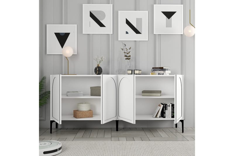 Hazim Konsolbord 180 cm - Hvid/Sort - Møbler - Borde - Aflastningsbord - Entrébord