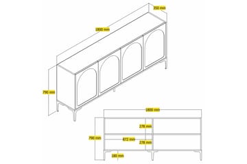 Hazim Konsolbord 180 cm - Hvid/Sort - Møbler - Borde - Aflastningsbord - Entrébord