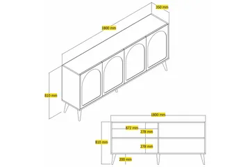 Hazim Konsolbord 180 cm - Hvid/Valnød - Møbler - Borde - Aflastningsbord - Entrébord