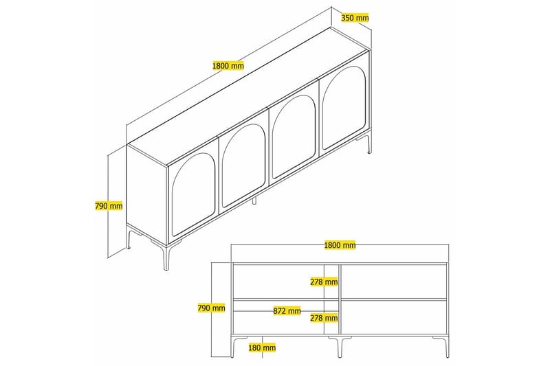 Hazim Konsolbord 180 cm - Sort - Møbler - Borde - Aflastningsbord - Entrébord