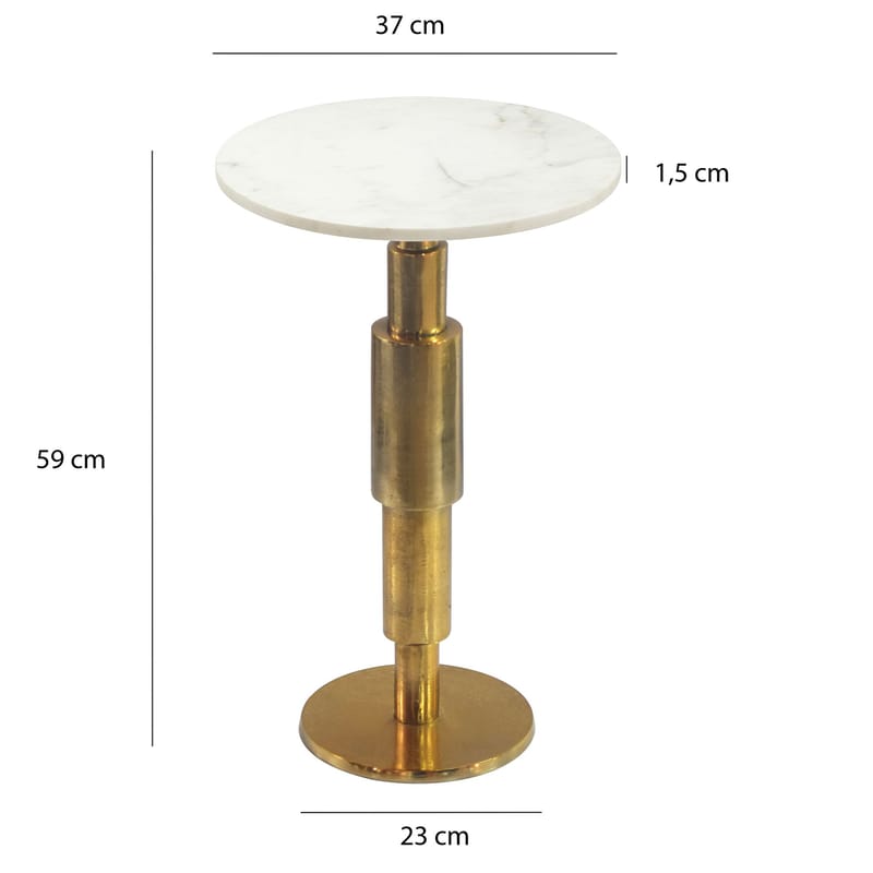 Heluna sidebord 37 cm - hvid marmor og guld - Møbler - Borde - Aflastningsbord - Konsolbord & sidebord