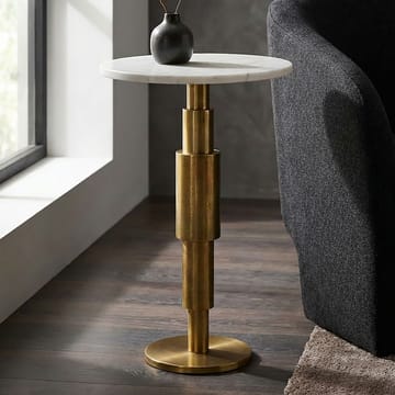 Heluna sidebord 37 cm - hvid marmor og guld - Møbler - Borde - Aflastningsbord - Konsolbord & sidebord