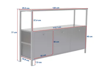 Hemani Konsolbord 120 cm - Hvid/guld - Møbler - Borde - Aflastningsbord - Entrébord