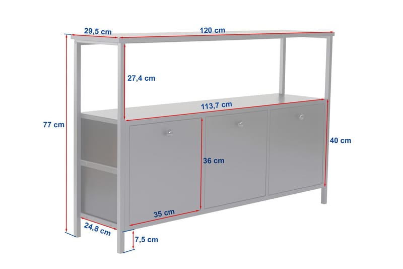 Hemani Konsolbord 120 cm - Hvid/guld - Møbler - Borde - Aflastningsbord - Entrébord