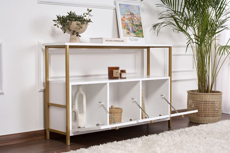 Hemani Konsolbord 120 cm - Hvid/guld - Møbler - Borde - Aflastningsbord - Entrébord