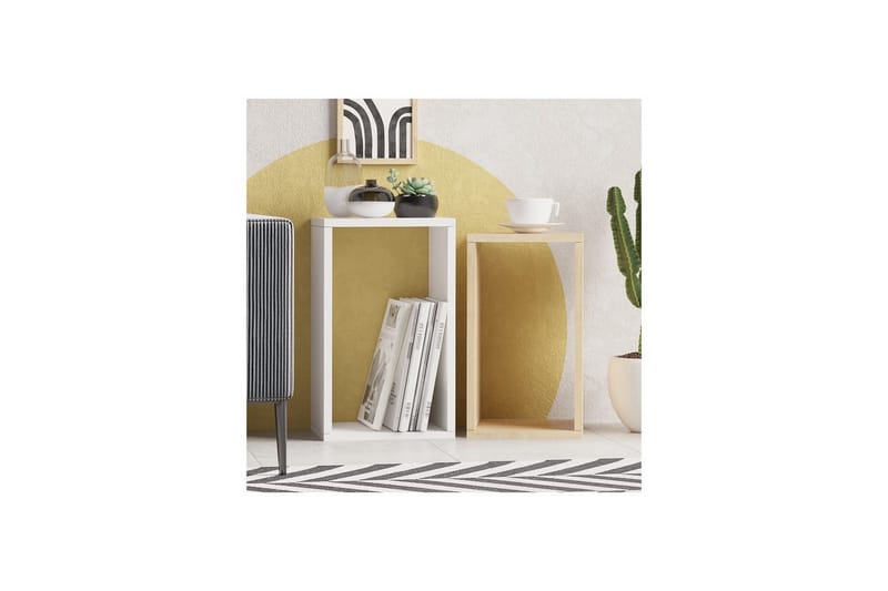 Hesper Sidebord 30 cm - Eg/Hvid - Møbler - Borde - Aflastningsbord - Lampebord
