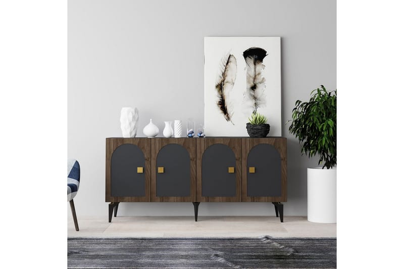 Hideaki Konsolbord 150 cm - Guld/Antracit - Møbler - Borde - Aflastningsbord - Entrébord