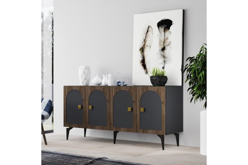 Hideaki Konsolbord 150 cm - Guld/Antracit - Møbler - Borde - Aflastningsbord - Entrébord
