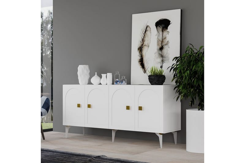 Hideaki Konsolbord 150 cm - Guld/Hvid - Møbler - Borde - Aflastningsbord - Entrébord
