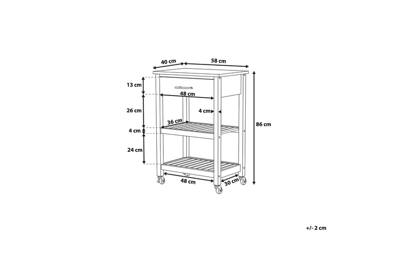 Hiuma Serveringsplade 58 cm - Hvid - Møbler - Borde - Barvogn & serveringsvogn - Køkkenvogn