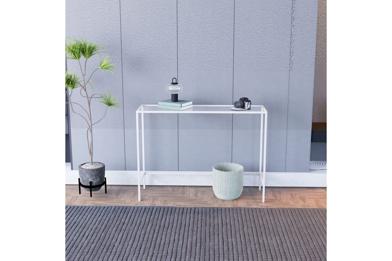 Horacio Sidebord 100 cm - Hvid/Gennemsigtig - Møbler - Borde - Aflastningsbord - Lampebord