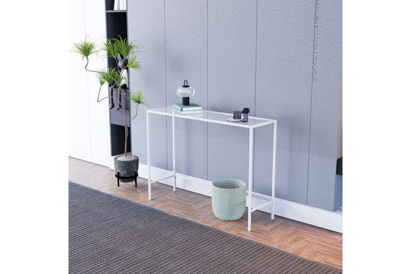 Horacio Sidebord 100 cm - Hvid/Gennemsigtig - Møbler - Borde - Aflastningsbord - Lampebord