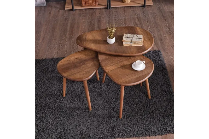 Horatio Sætborde 80 cm - Sand - Møbler - Borde - Aflastningsbord - Indskudsborde