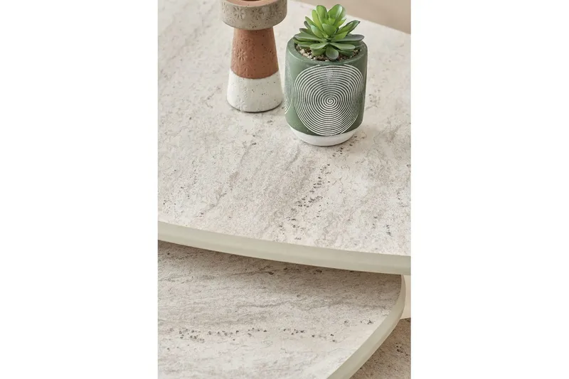 Horatio Sætborde 80 cm - Sand - Møbler - Borde - Aflastningsbord - Indskudsborde