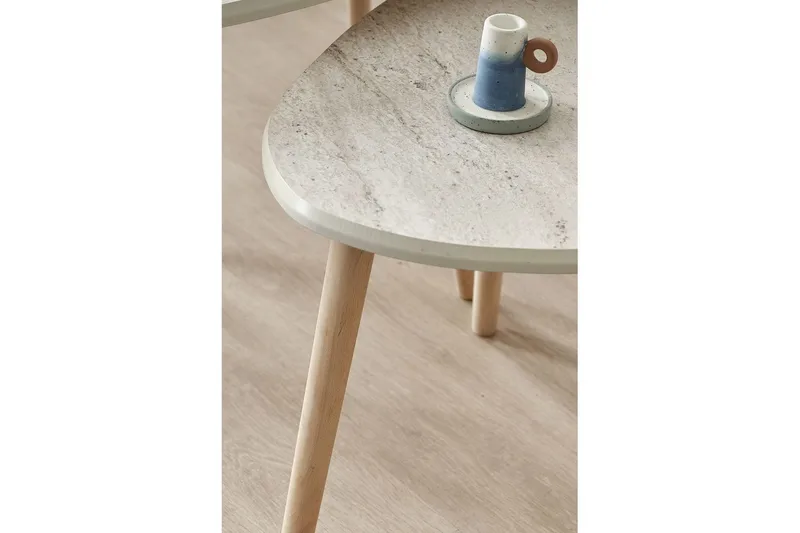 Horatio Sætborde 80 cm - Sand - Møbler - Borde - Aflastningsbord - Indskudsborde