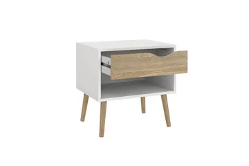 Hostafranc Natbord 50,2 cm - Hvid - Møbler - Borde - Aflastningsbord - Sengebord