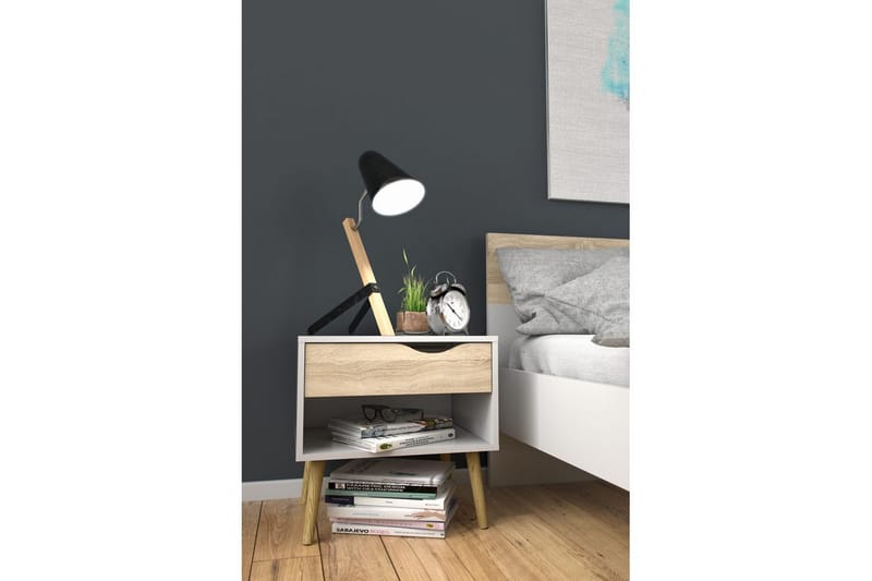 Hostafranc Natbord 50,2 cm - Hvid - Møbler - Borde - Aflastningsbord - Sengebord