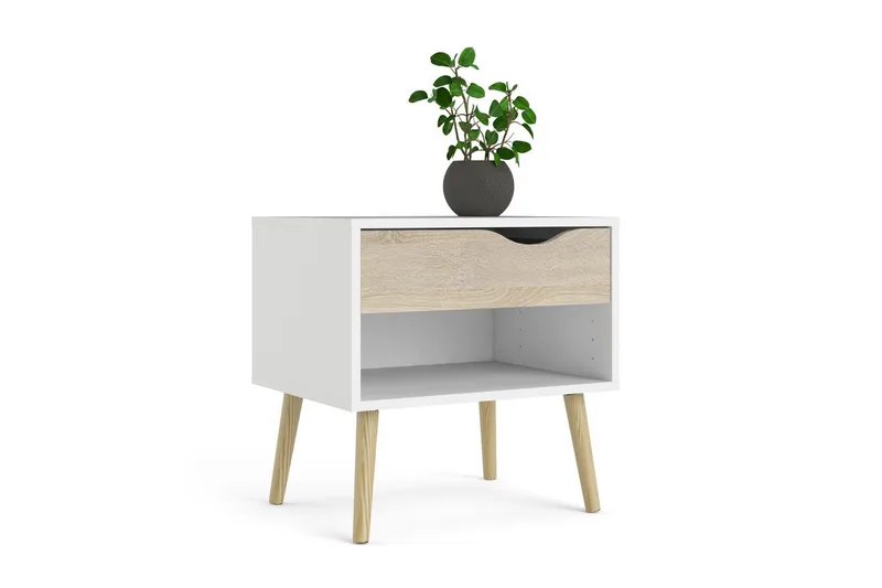 Hostafranc Natbord 50,2 cm - Hvid - Møbler - Borde - Aflastningsbord - Sengebord