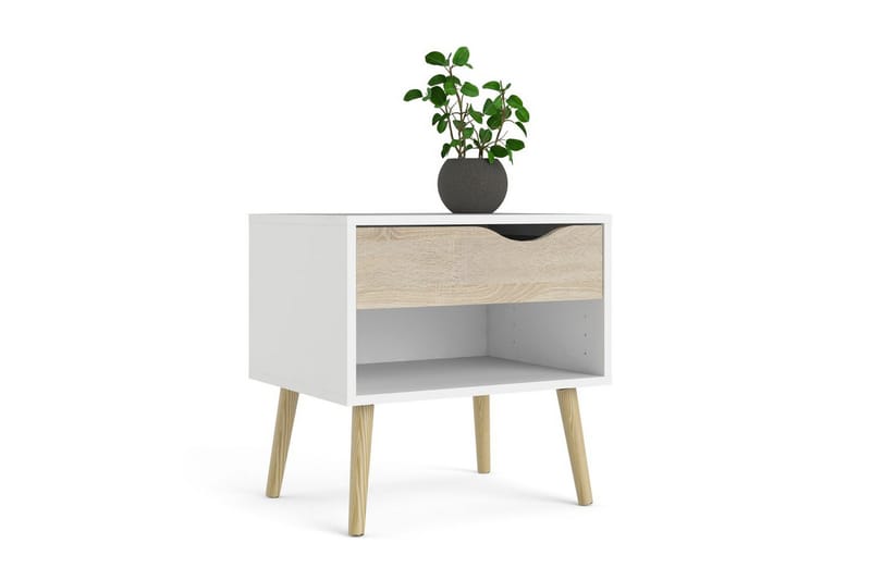 Hostafranc Natbord 50,2 cm - Hvid - Møbler - Borde - Aflastningsbord - Sengebord