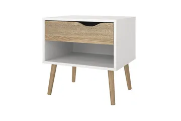Hostafranc Natbord 50,2 cm - Hvid - Møbler - Borde - Aflastningsbord - Sengebord