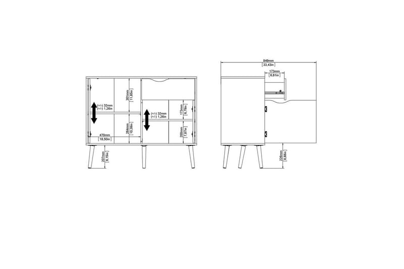 Hostafranc Skænk 98,7 cm - Hvid - Opbevaring - Opbevaringsmøbler - Skænke & sideboards