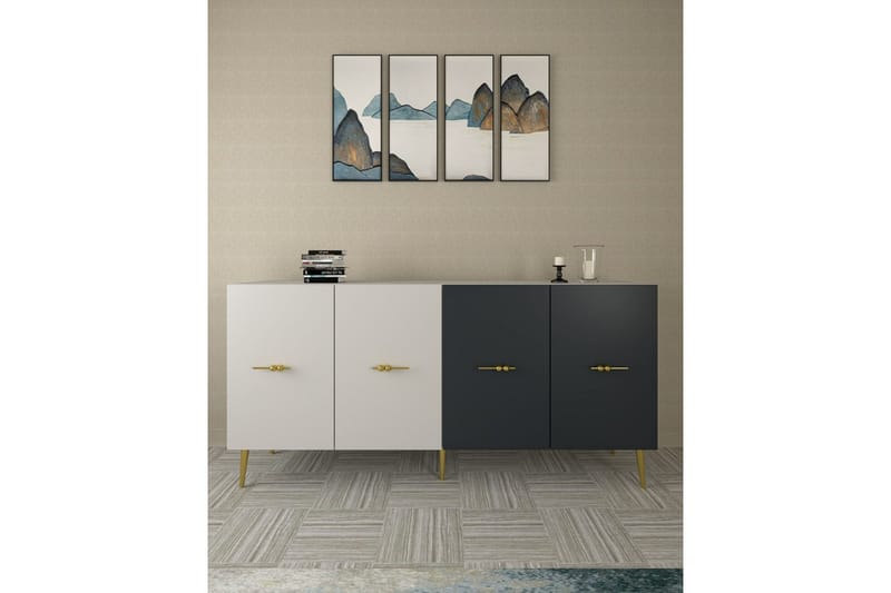 Huelva Konsolbord 150 cm - Hvid/Antracit - Møbler - Borde - Aflastningsbord - Entrébord