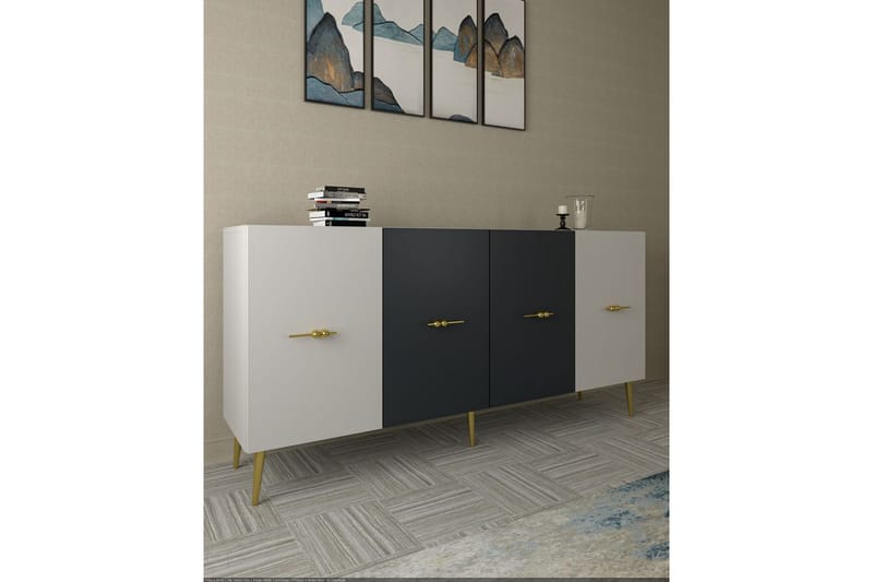 Huelva Konsolbord 150 cm - Hvid/Antracit - Møbler - Borde - Aflastningsbord - Entrébord