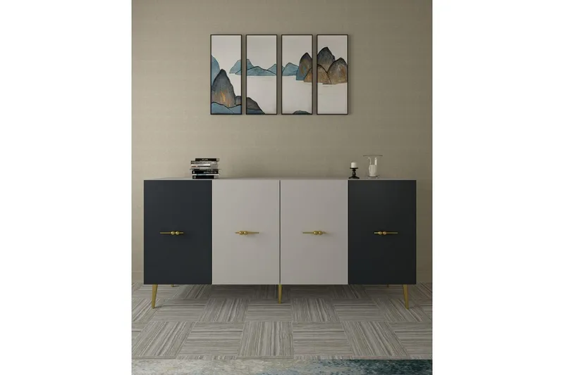 Huelva Konsolbord 150 cm - Hvid/Antracit - Møbler - Borde - Aflastningsbord - Entrébord