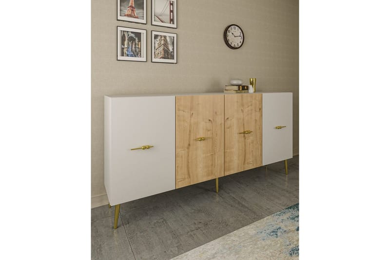 Huelva Konsolbord 150 cm - Hvid/Eg - Møbler - Borde - Aflastningsbord - Entrébord