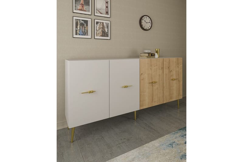 Huelva Konsolbord 150 cm - Hvid/Eg - Møbler - Borde - Aflastningsbord - Entrébord