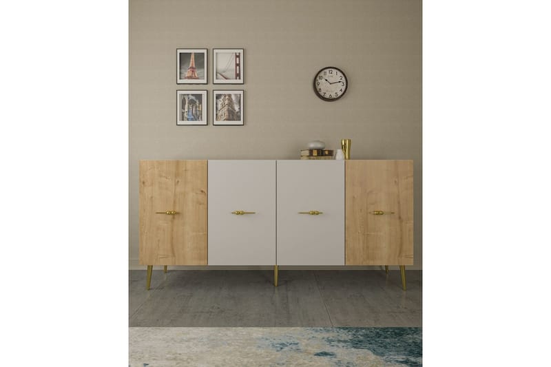 Huelva Konsolbord 150 cm, Hvid/Eg