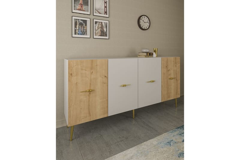 Huelva Konsolbord 150 cm - Hvid/Eg - Møbler - Borde - Aflastningsbord - Entrébord