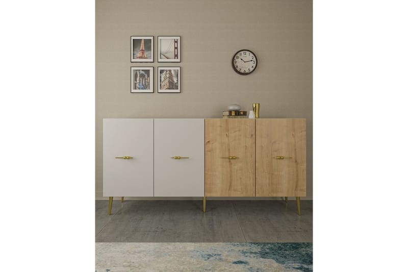 Huelva Konsolbord 150 cm - Hvid/Eg - Møbler - Borde - Aflastningsbord - Entrébord