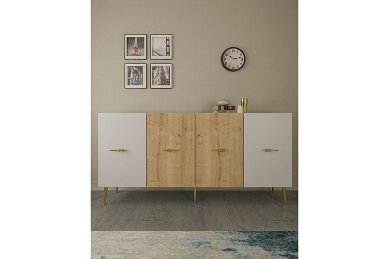 Huelva Konsolbord 150 cm - Hvid/Eg - Møbler - Borde - Aflastningsbord - Entrébord