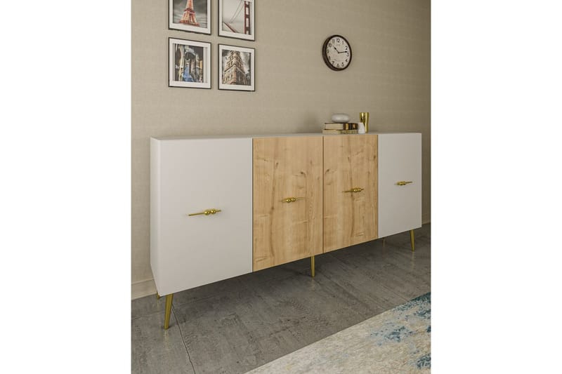 Huelva Konsolbord 150 cm - Hvid/Eg - Møbler - Borde - Aflastningsbord - Entrébord