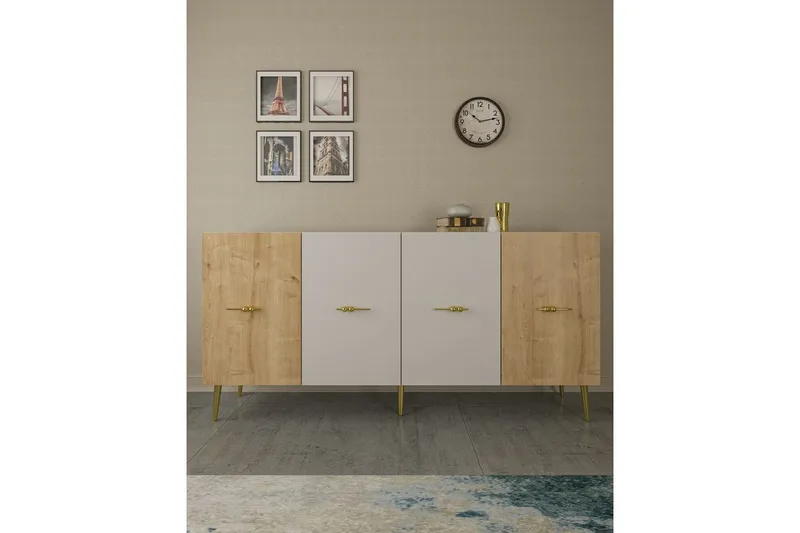 Huelva Konsolbord 150 cm, Hvid/Eg