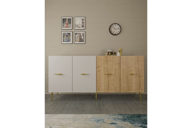 Huelva Konsolbord 150 cm - Hvid/Eg - Møbler - Borde - Aflastningsbord - Entrébord