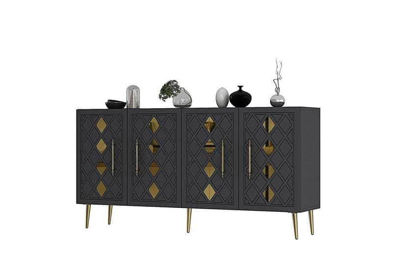 Ilna Konsolbord 150 cm - Guld/Antracit - Møbler - Borde - Aflastningsbord - Entrébord