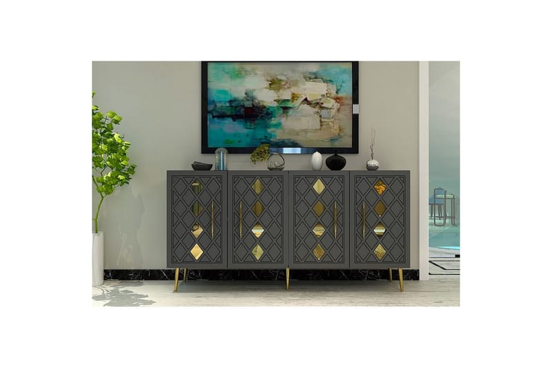 Ilna Konsolbord 150 cm - Guld/Antracit - Møbler - Borde - Aflastningsbord - Entrébord
