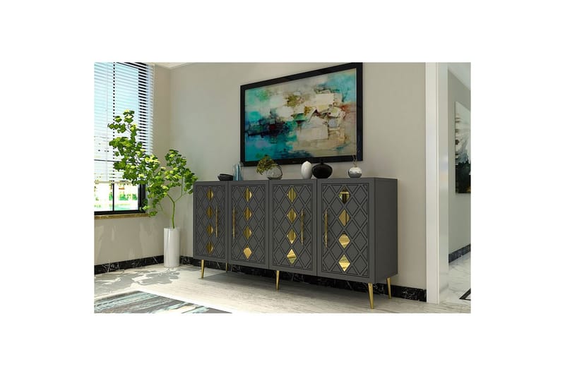 Ilna Konsolbord 150 cm - Guld/Antracit - Møbler - Borde - Aflastningsbord - Entrébord