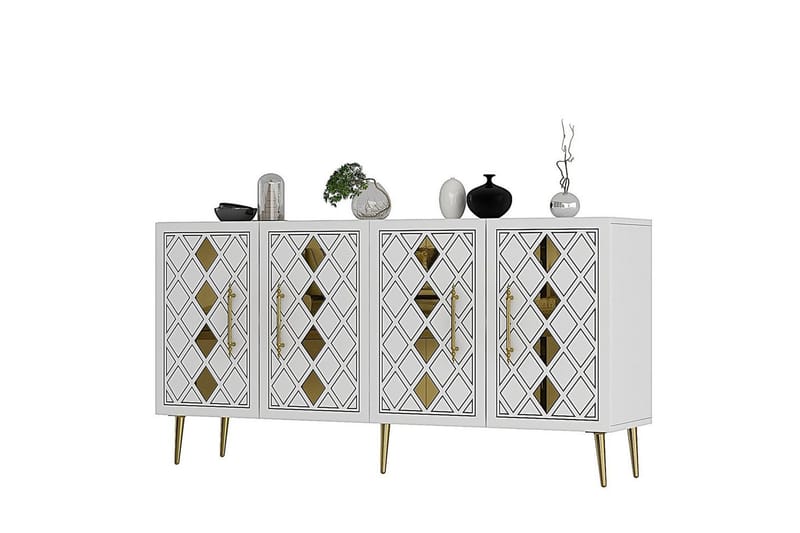 Ilna Konsolbord 150 cm - Guld/Hvid - Møbler - Borde - Aflastningsbord - Entrébord