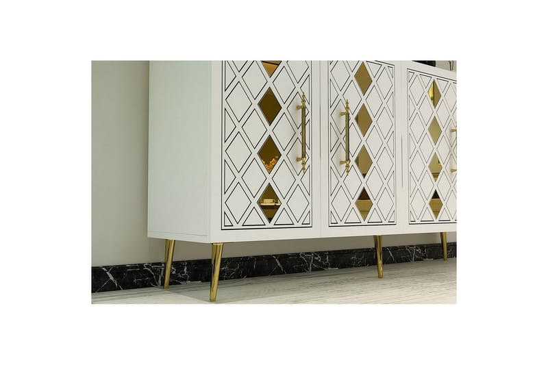Ilna Konsolbord 150 cm - Guld/Hvid - Møbler - Borde - Aflastningsbord - Entrébord