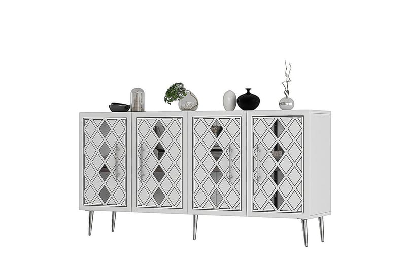 Ilna Konsolbord 150 cm - Hvid/Sølv - Møbler - Borde - Aflastningsbord - Entrébord