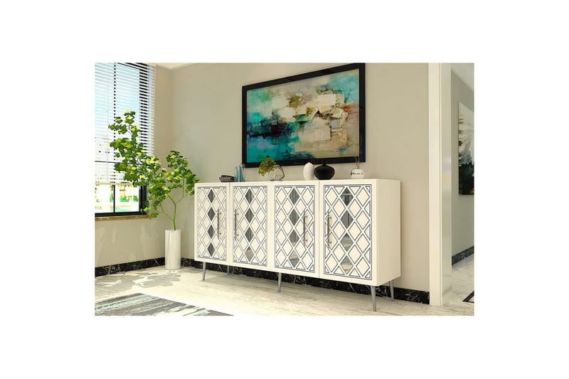Ilna Konsolbord 150 cm - Hvid/Sølv - Møbler - Borde - Aflastningsbord - Entrébord