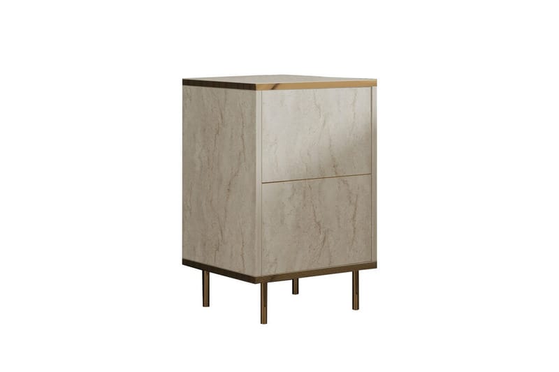 Imaj Natbord 40 cm - Beige/Guld - Møbler - Borde - Aflastningsbord - Sengebord