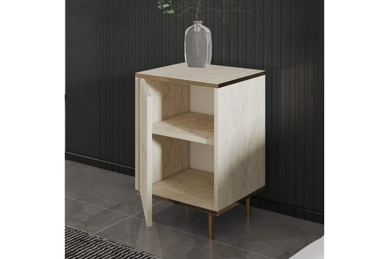 Imaj Natbord 40 cm - Beige/Guld - Møbler - Borde - Aflastningsbord - Sengebord